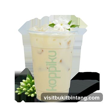 Iced Milk Tea with Jasmine Flower