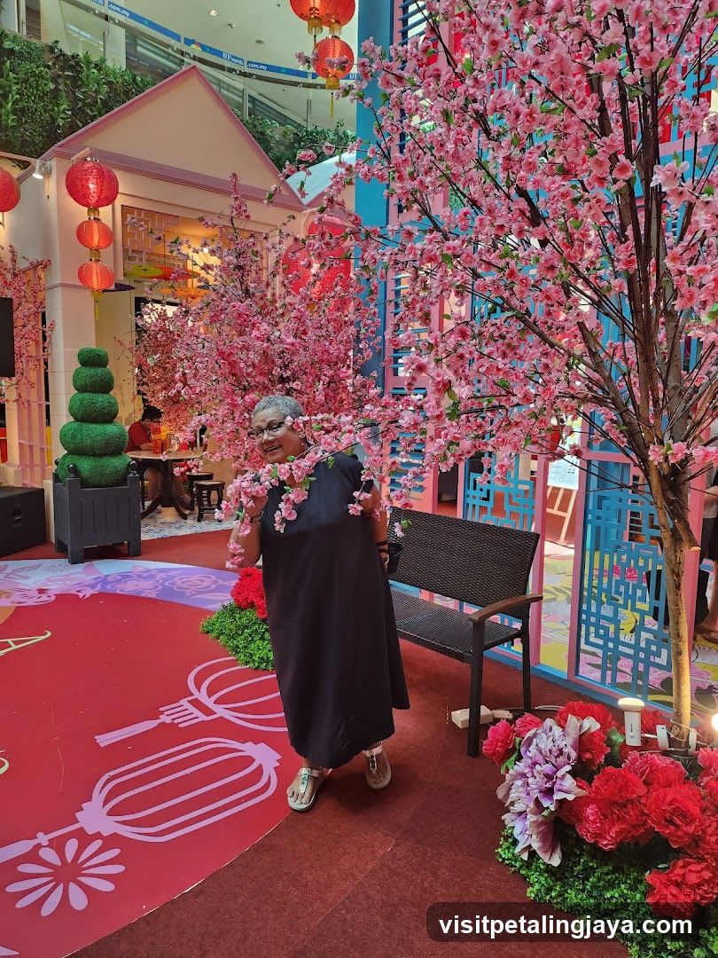Cherry Blossom Decor with Person