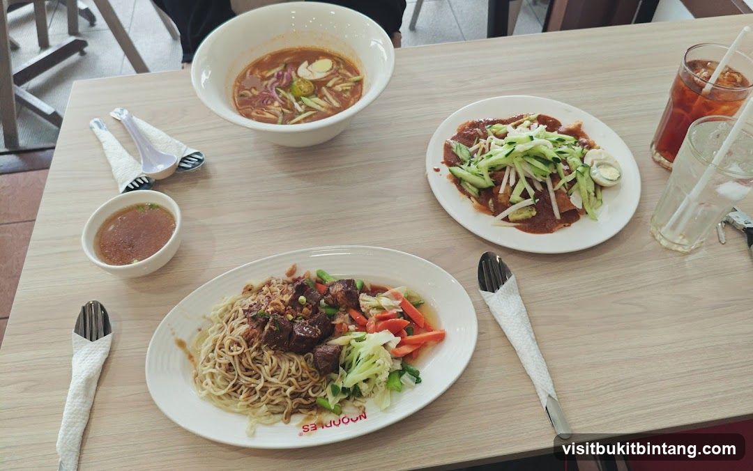 Table with food and drinks