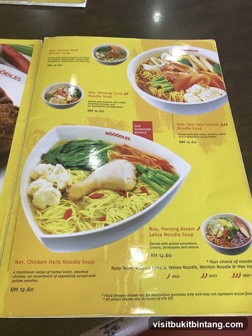 Noodles Menu