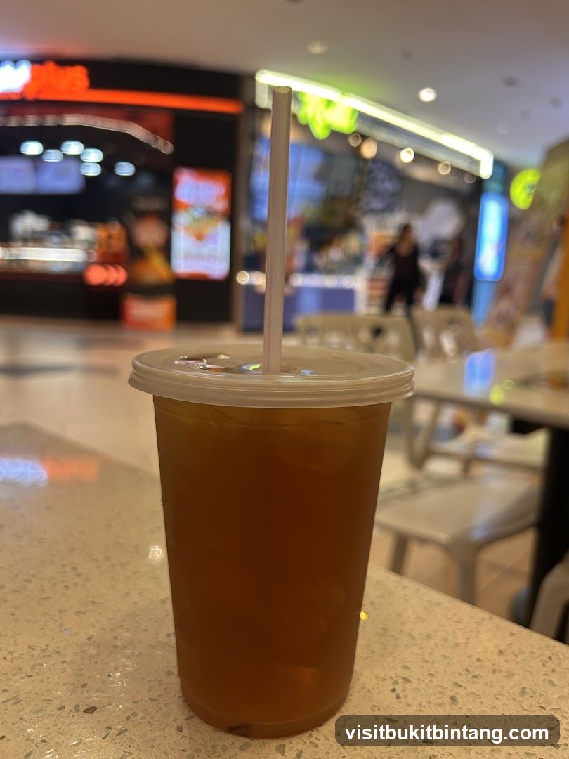 Iced Tea in a Mall Food Court