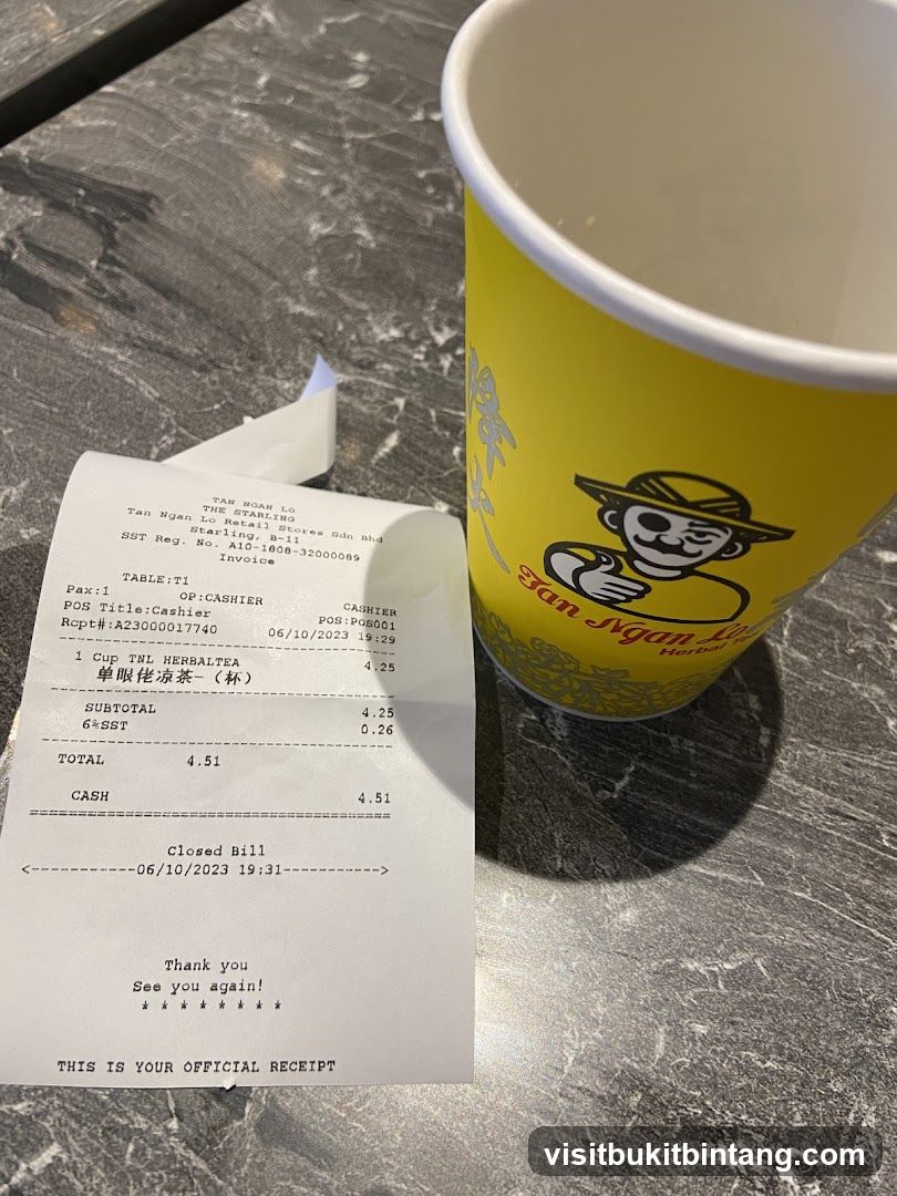 Receipt and Cup
