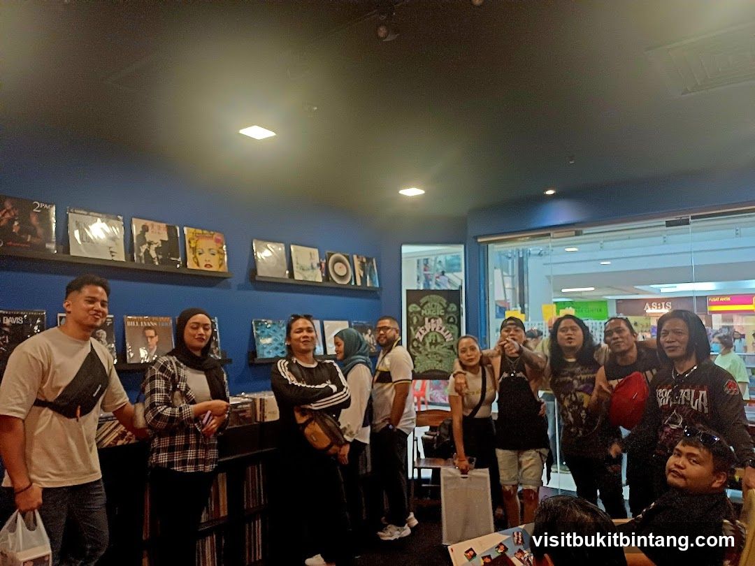 People in a record store