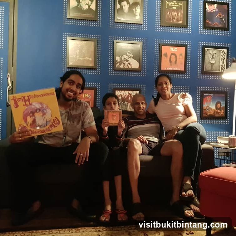 Family Posing with Records