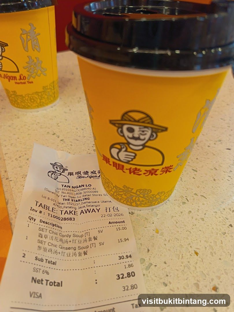 Tan Ngan Lo Receipt and Cups