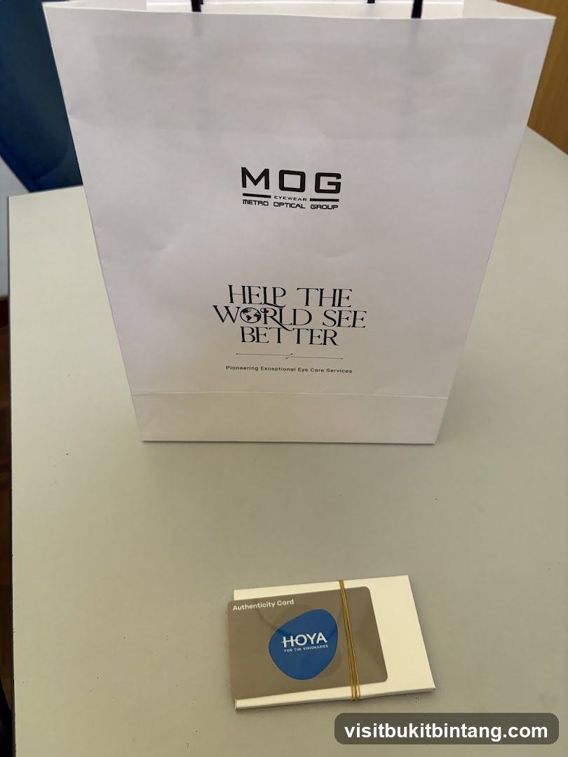 MOG Eyewear Bag and Hoya Authenticity Card