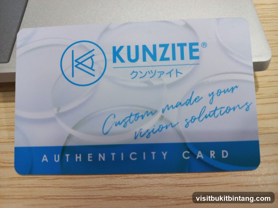 Kunzite Authenticity Card