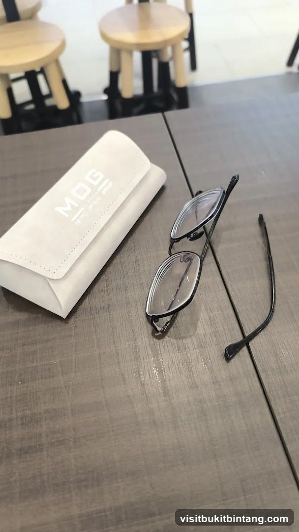 Broken Eyeglasses and Case