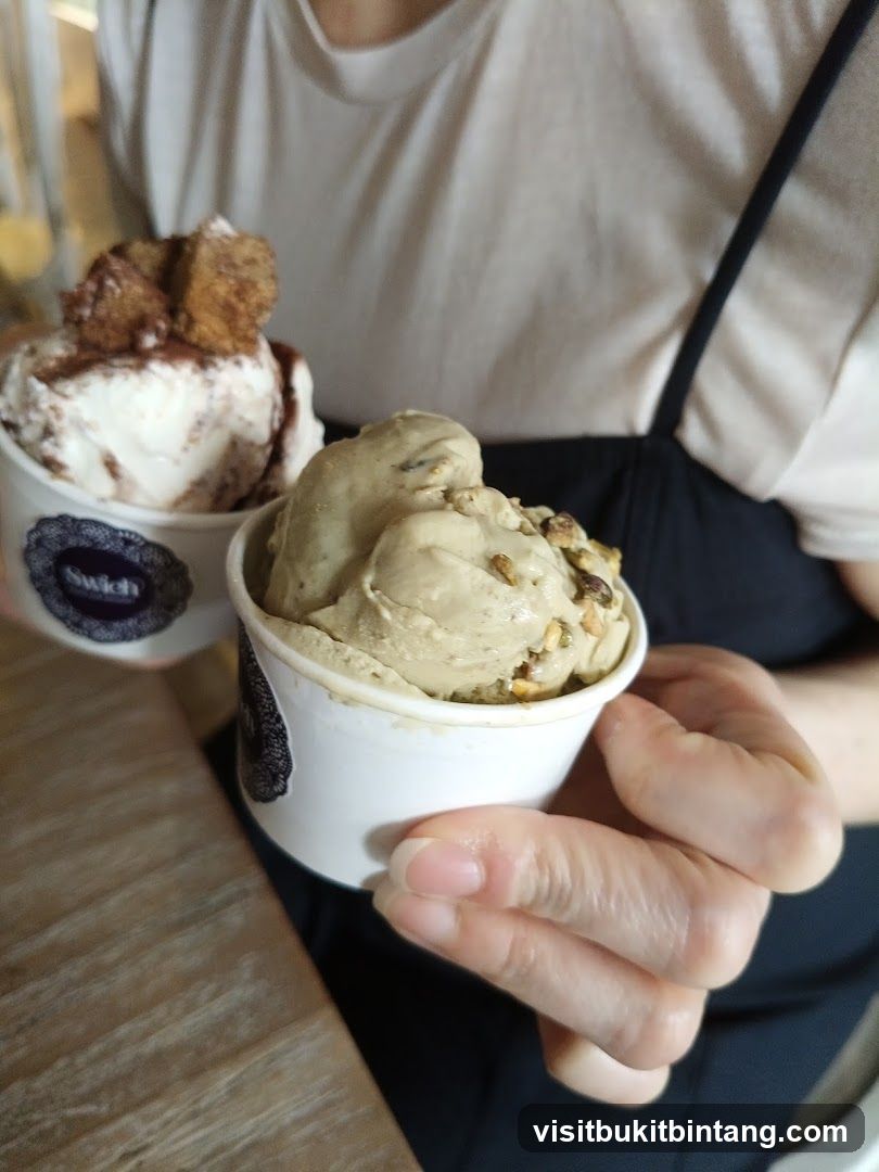 Two cups of ice cream