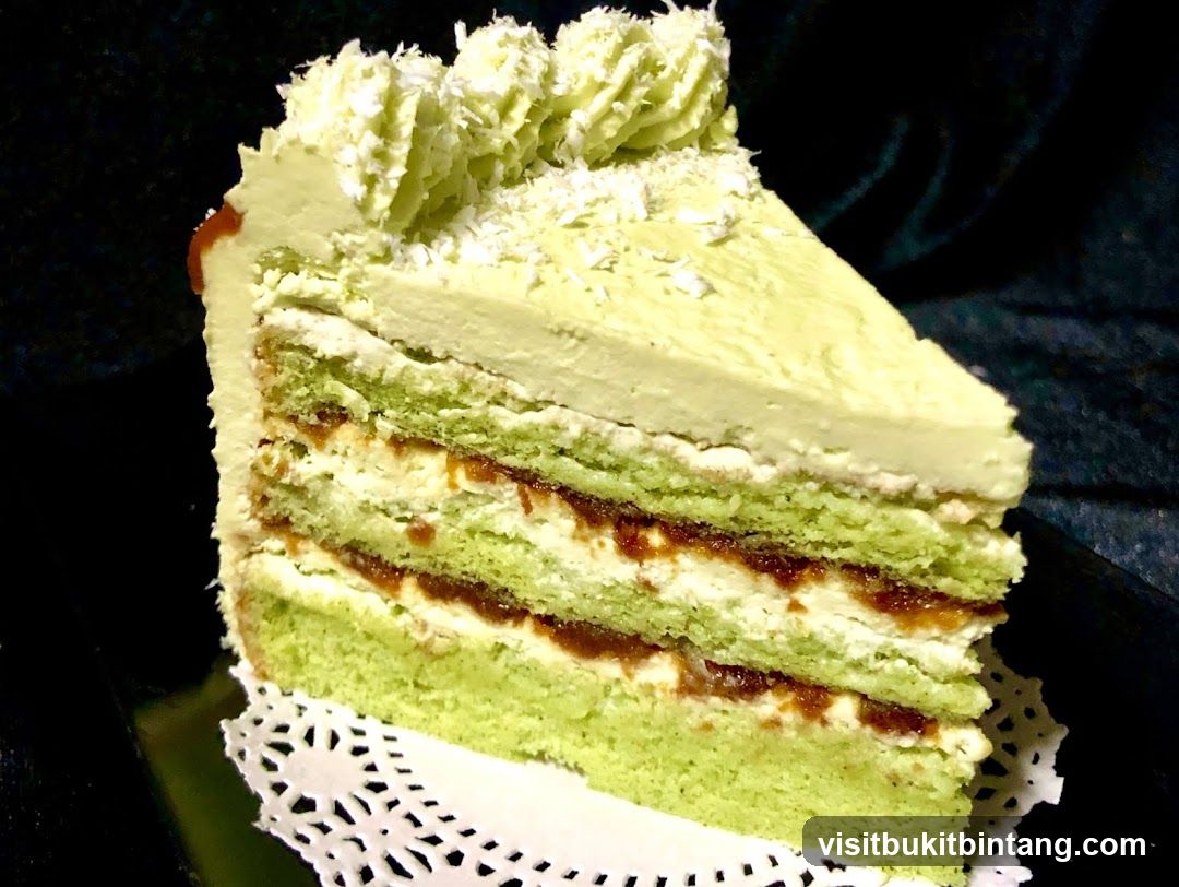 Slice of Green Layer Cake