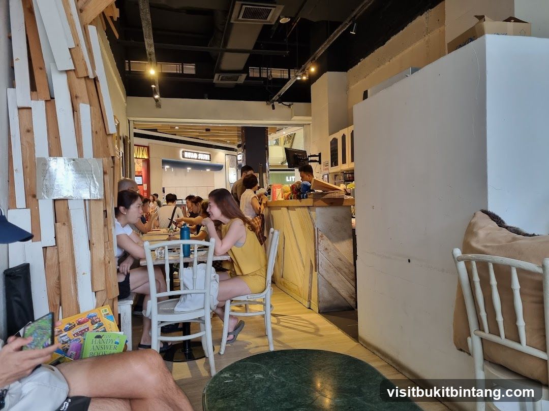 Interior of a cafe with patrons