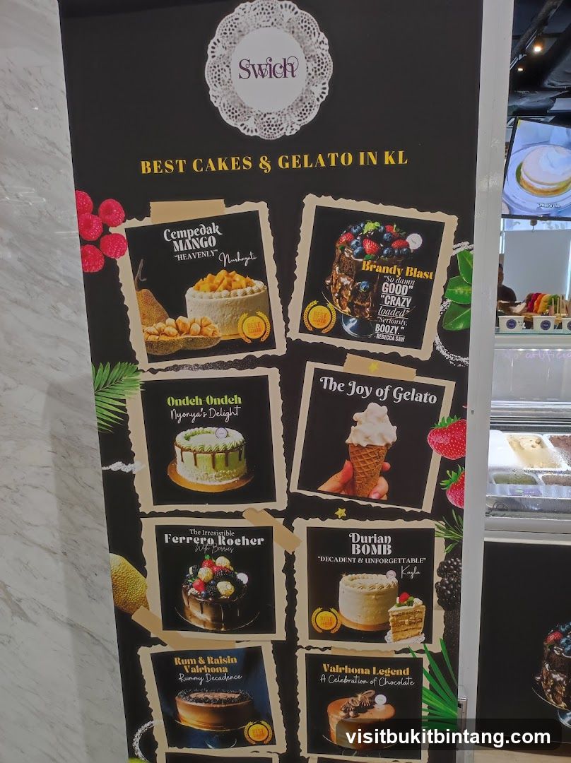 Swich Cakes and Gelato Menu