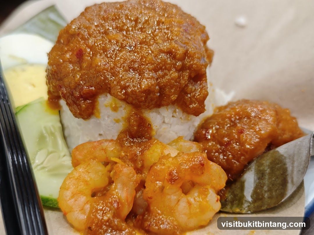 Nasi Lemak with Prawns
