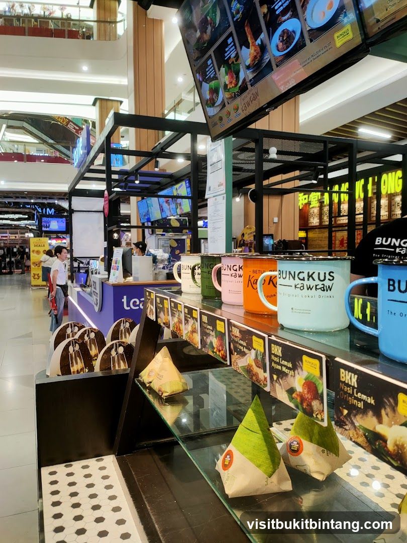 Food stall with menu and drinks