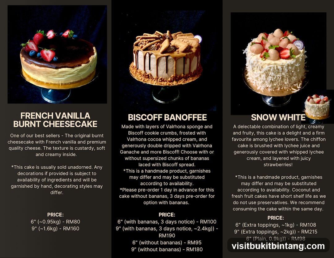 Cake Menu