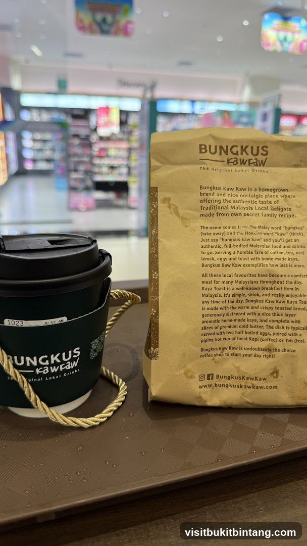Coffee cup and paper bag with branding