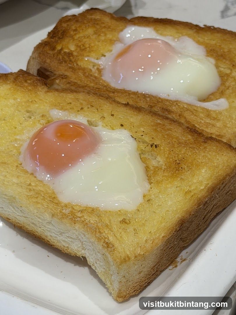 Soft-boiled eggs on toast