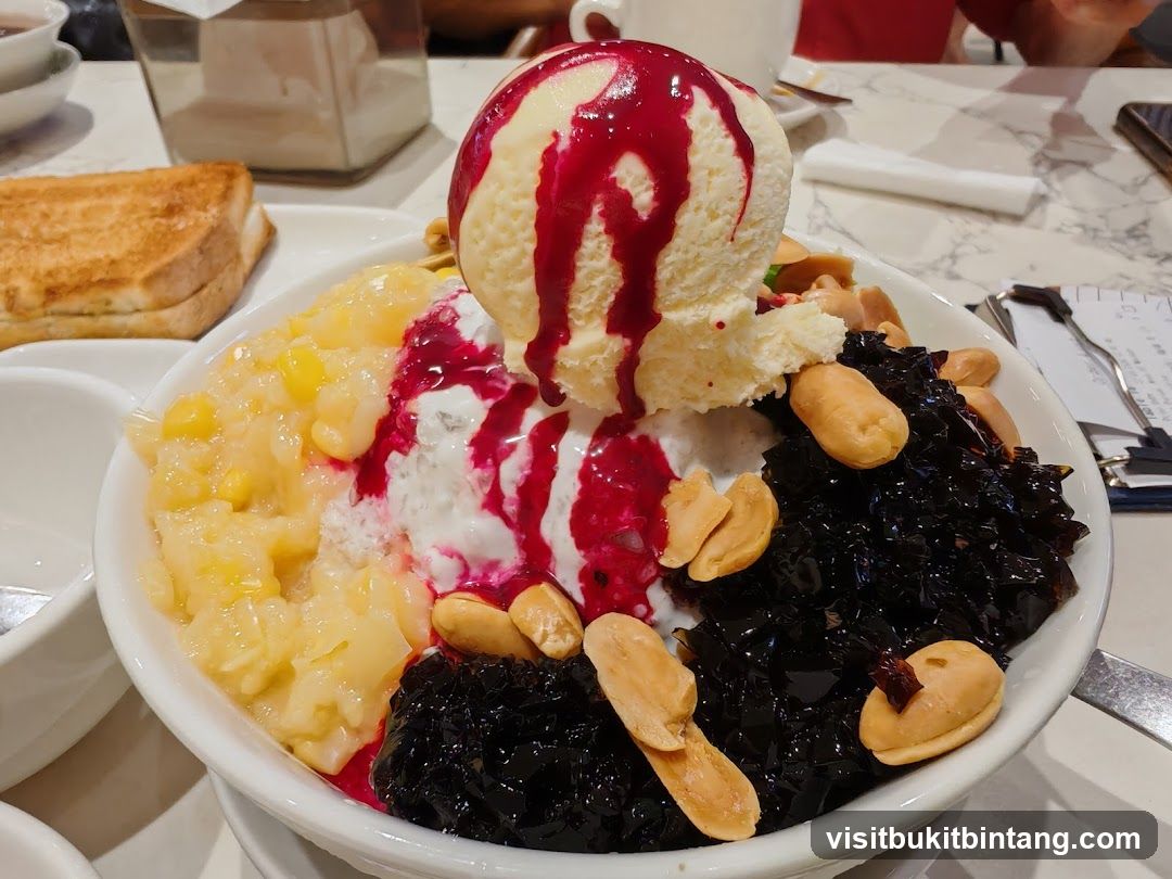 Dessert with Ice Cream and Toppings