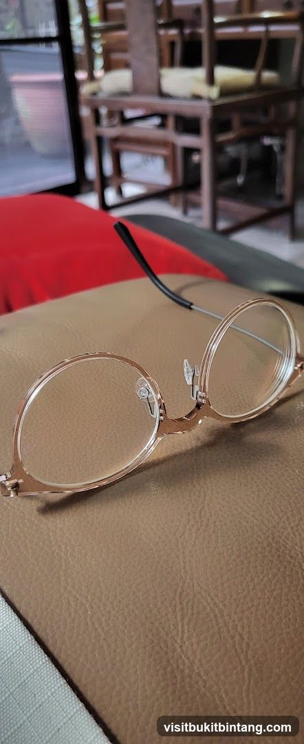 Eyeglasses on a textured surface