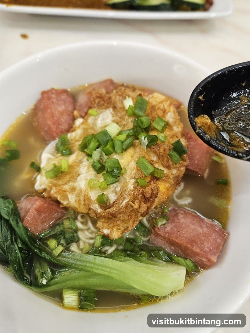 Noodle Soup with Fried Egg and Spam