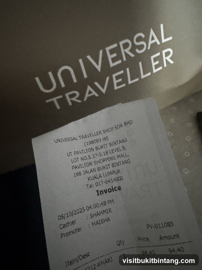 Universal Traveller Receipt