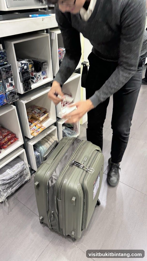 Person packing a suitcase