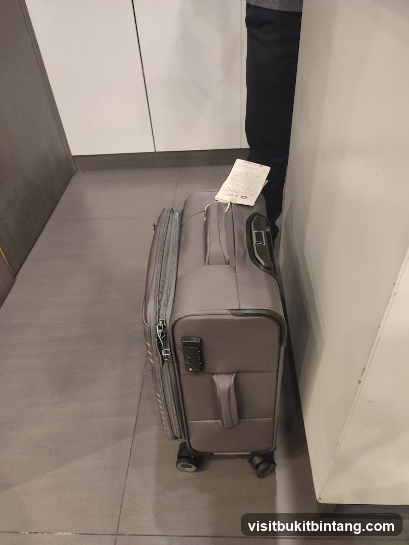 Gray Suitcase with Tag
