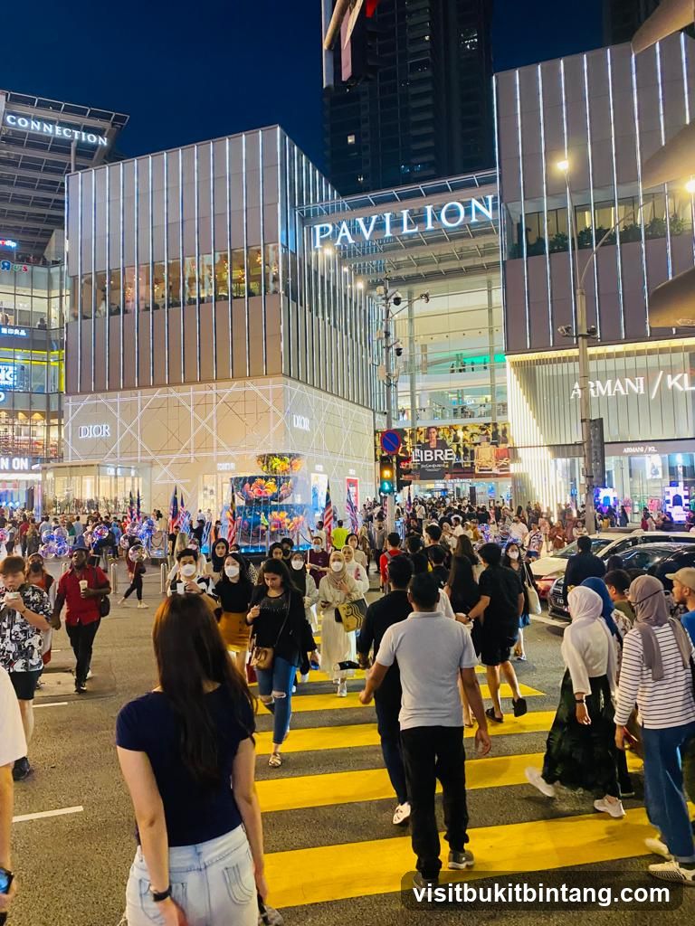 Busy Street Scene at Night