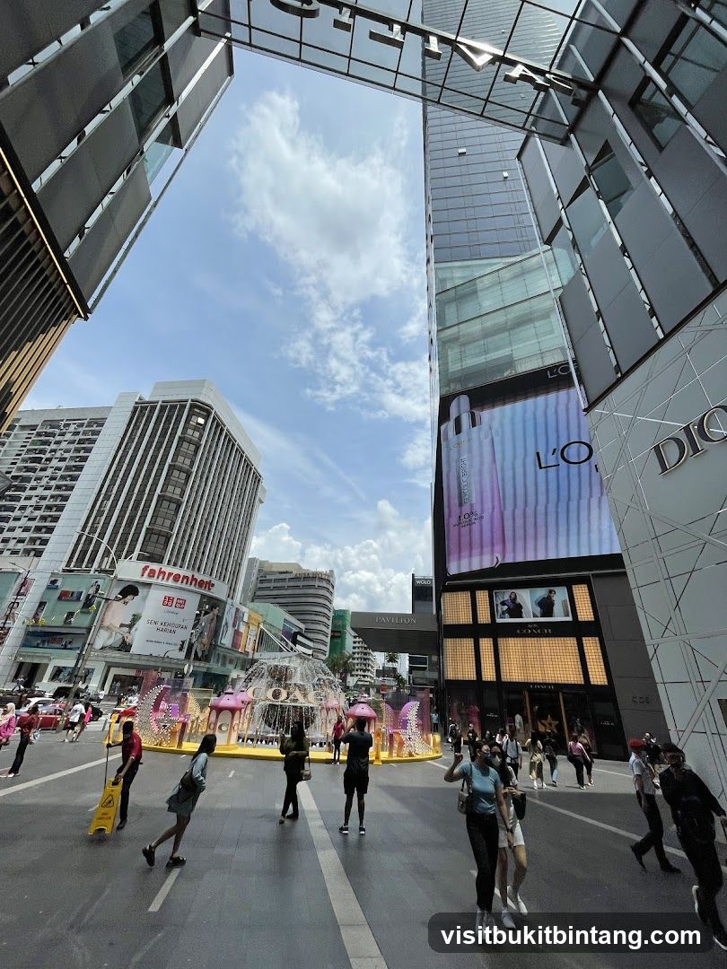Busy street with shops and advertisements