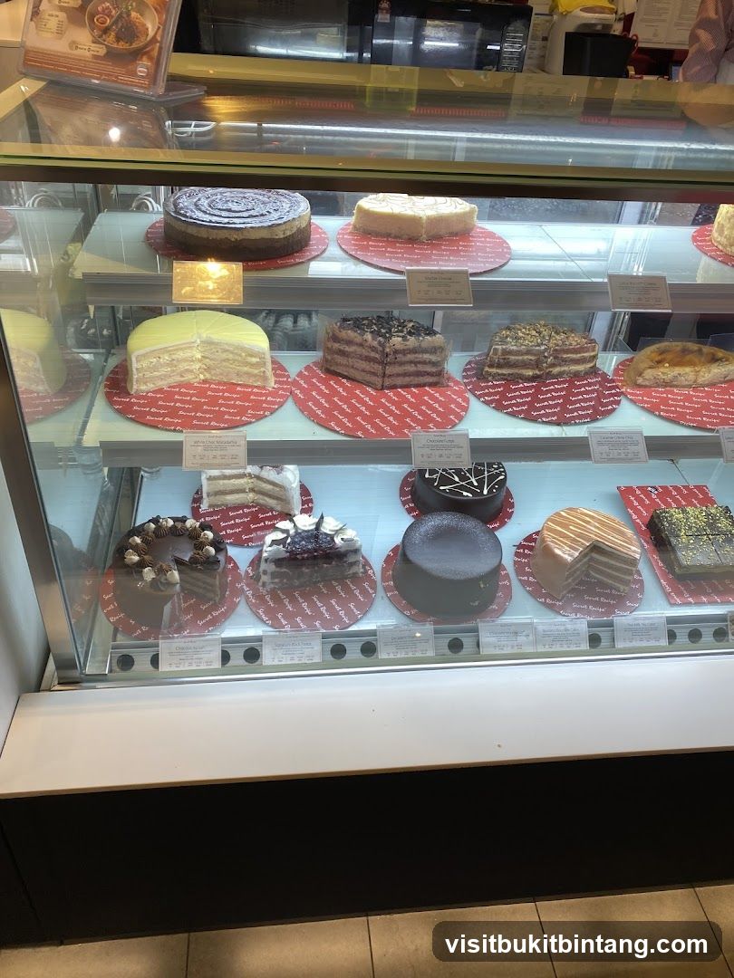 Cakes in a Display Case