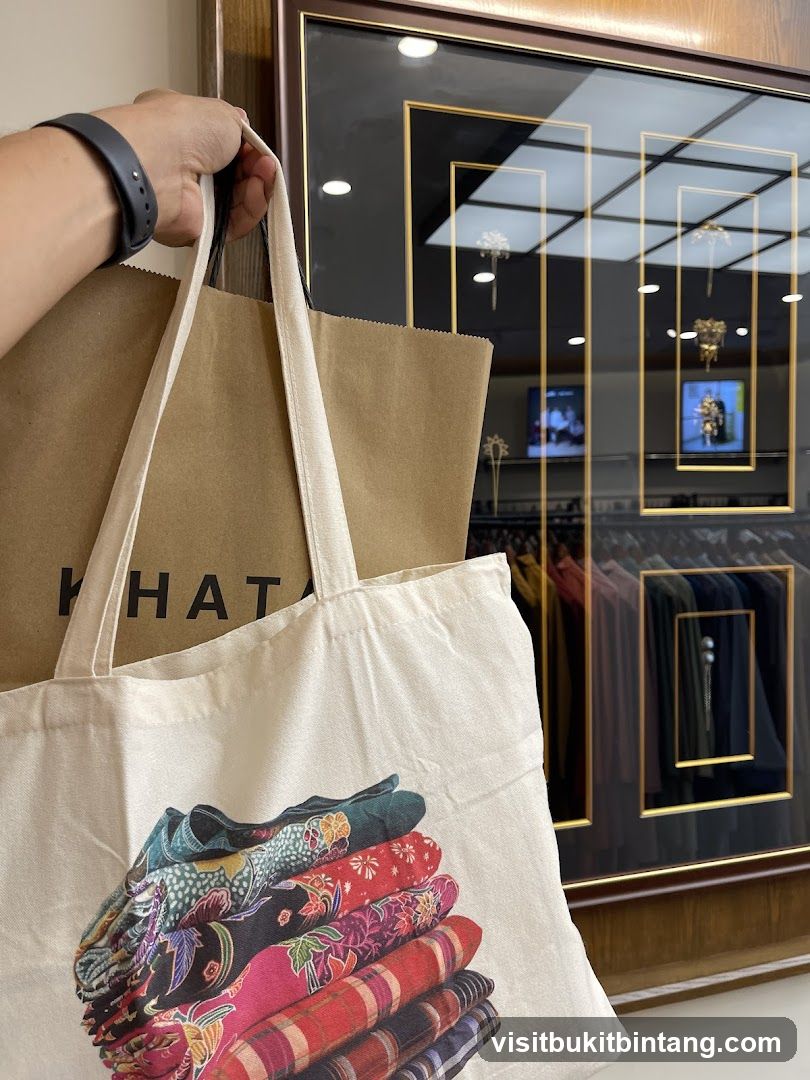 Shopping Bags with Artwork and Store Interior