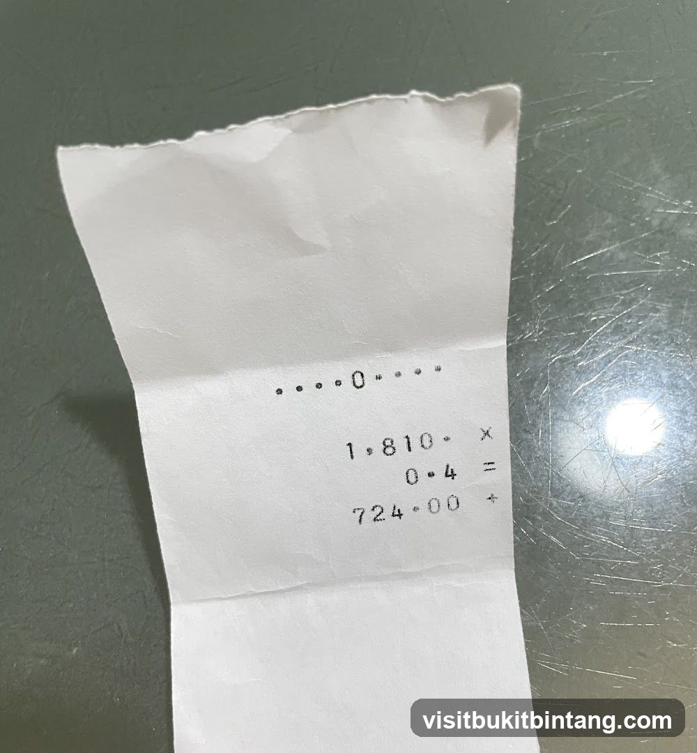 Receipt with Calculation