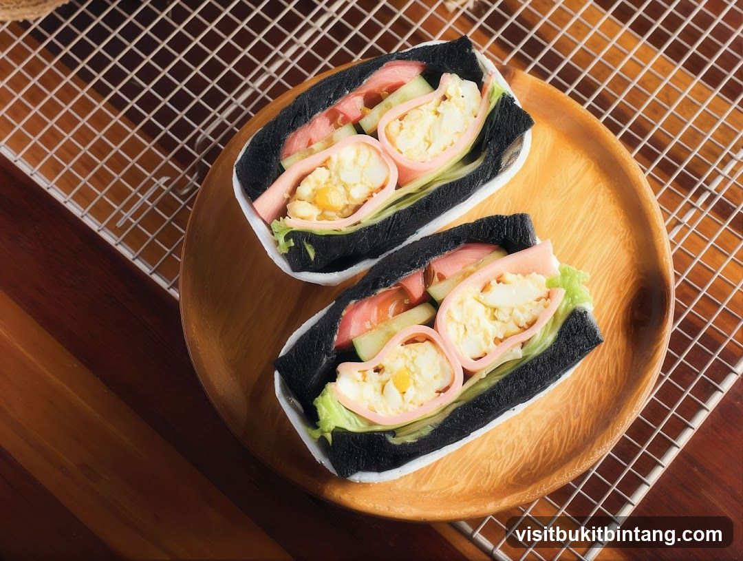 Black Sandwiches with Egg Salad