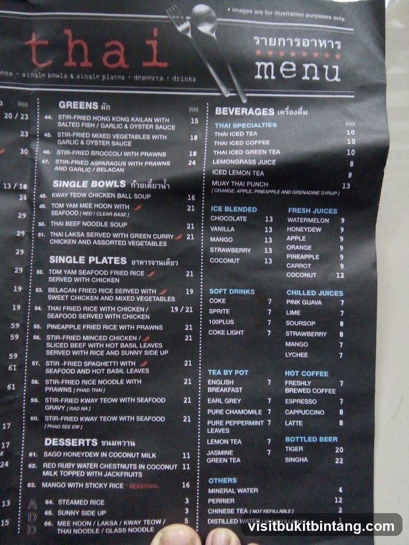 Thai Menu