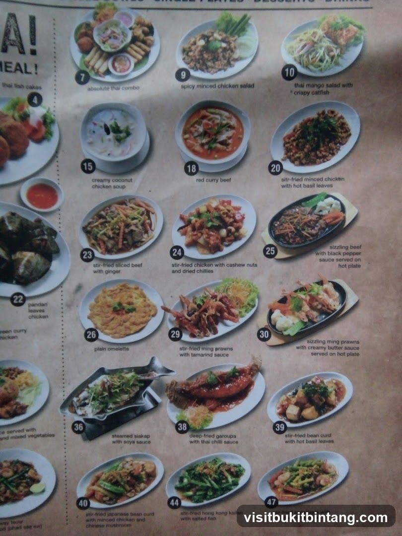Thai Menu