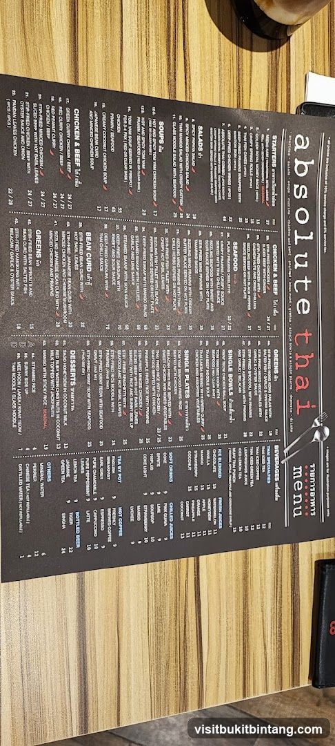 absolute thai menu