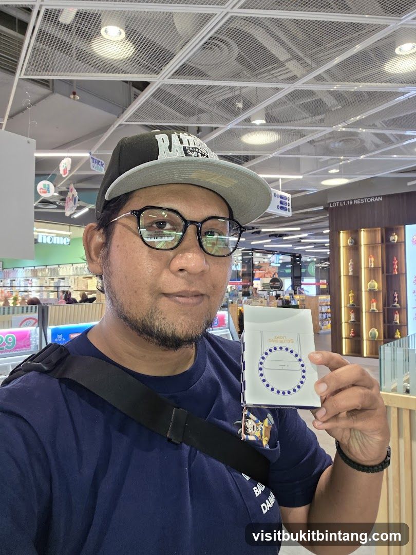 Man holding a product in a store