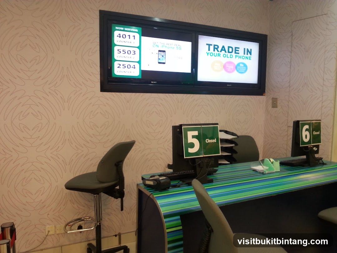 Service Counter with Digital Displays