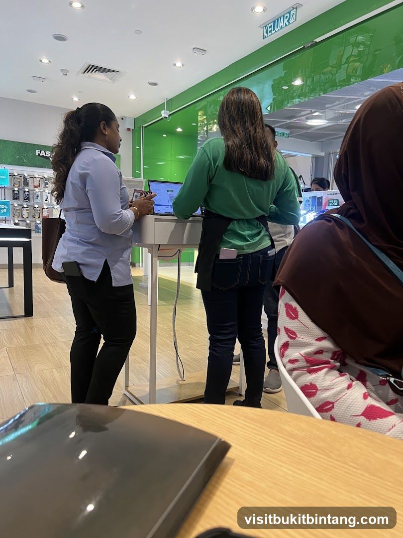 Store Interior with Staff and Customers