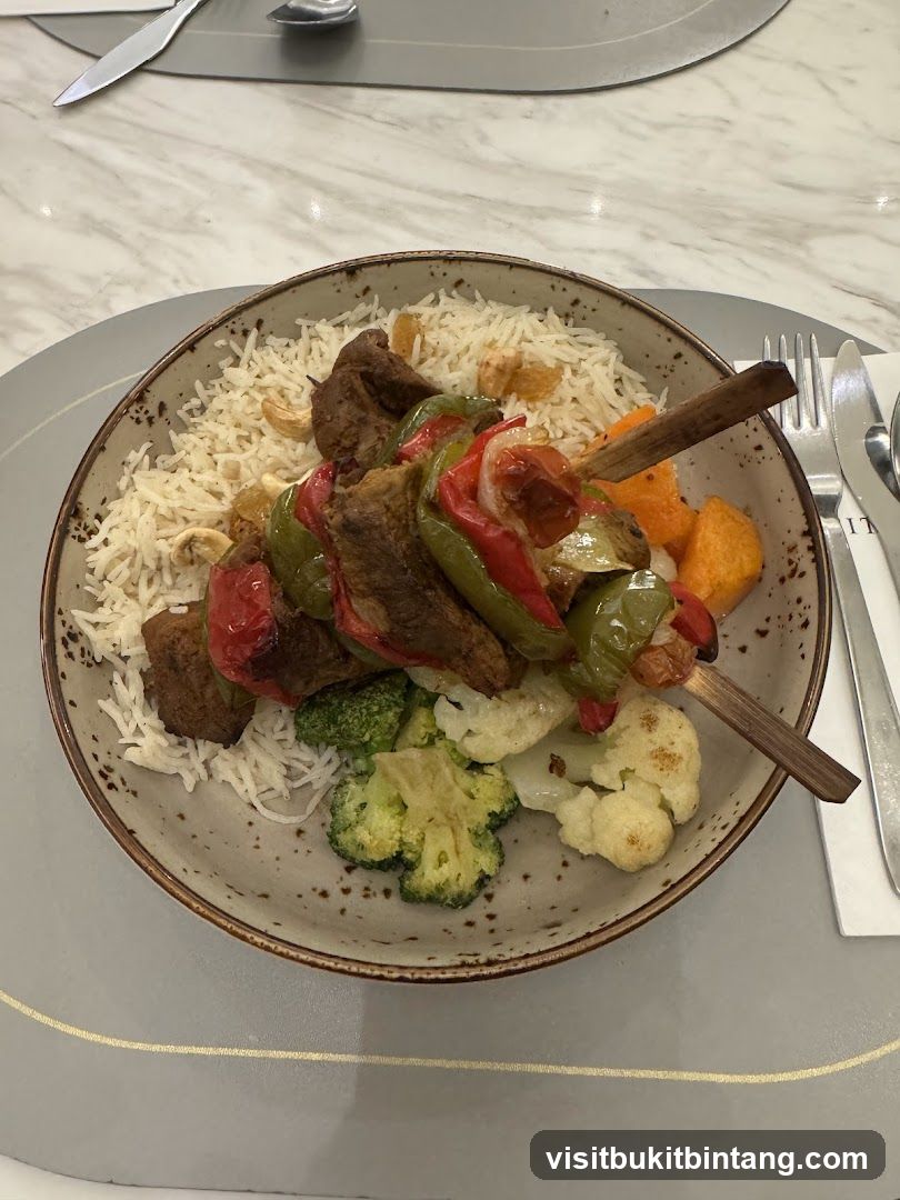 Kebab Platter with Rice and Vegetables