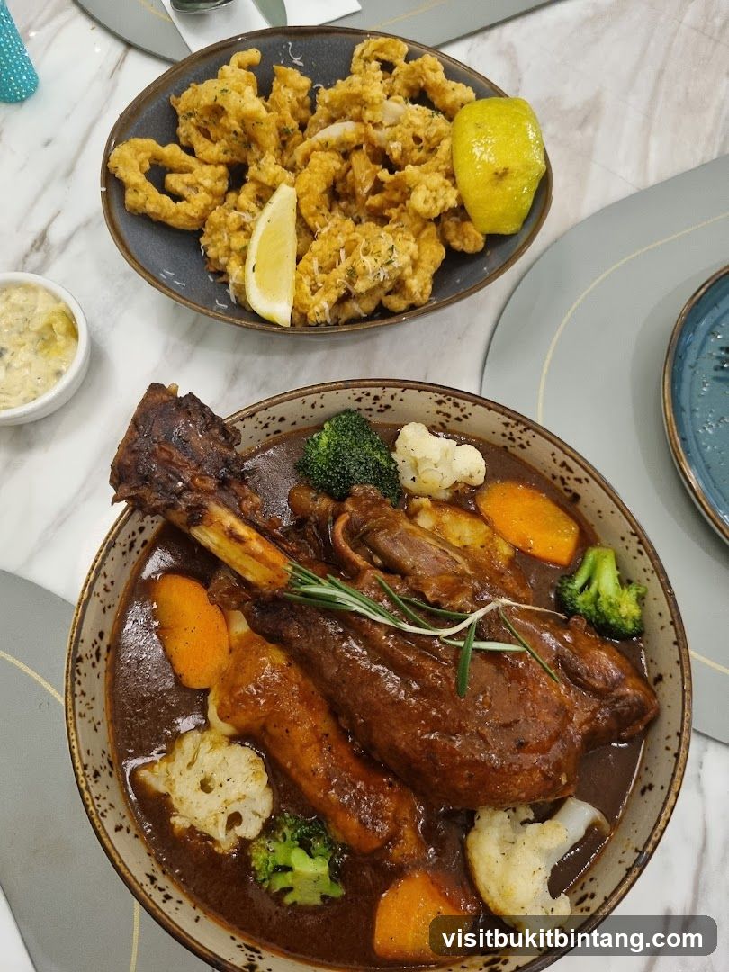 Braised Lamb Shank and Calamari