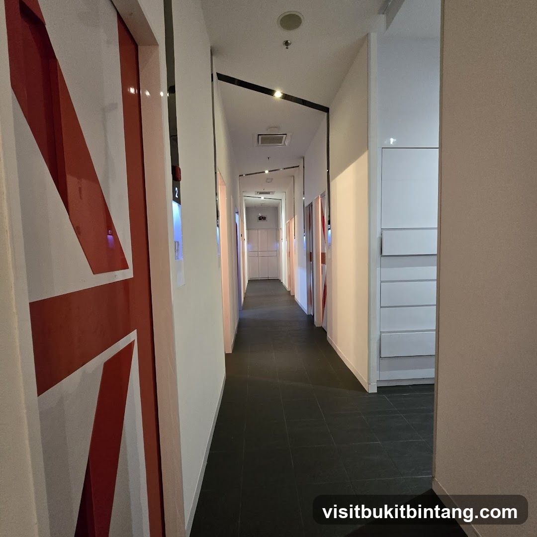 Hallway with Union Jack Doors