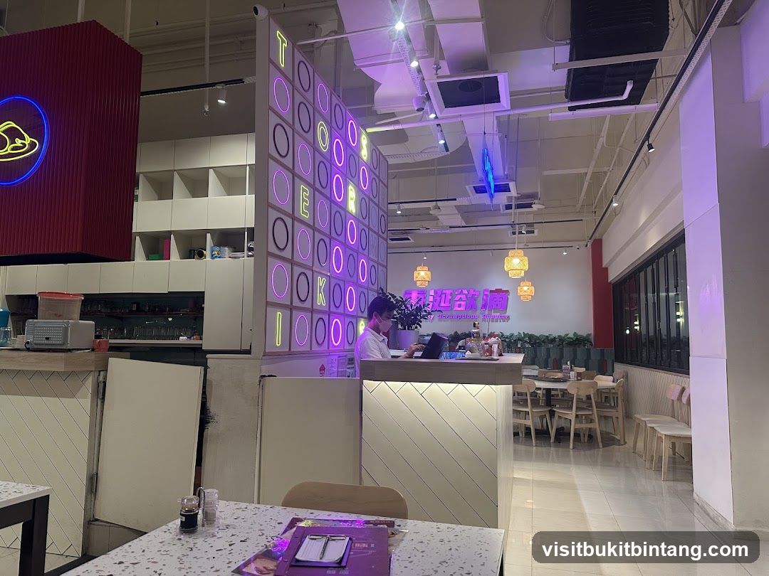 Restaurant Interior with Neon Signage