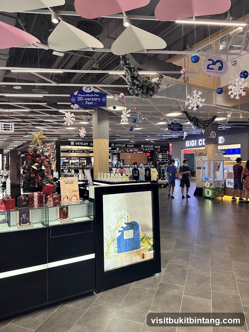 Department Store Interior with Holiday Decorations