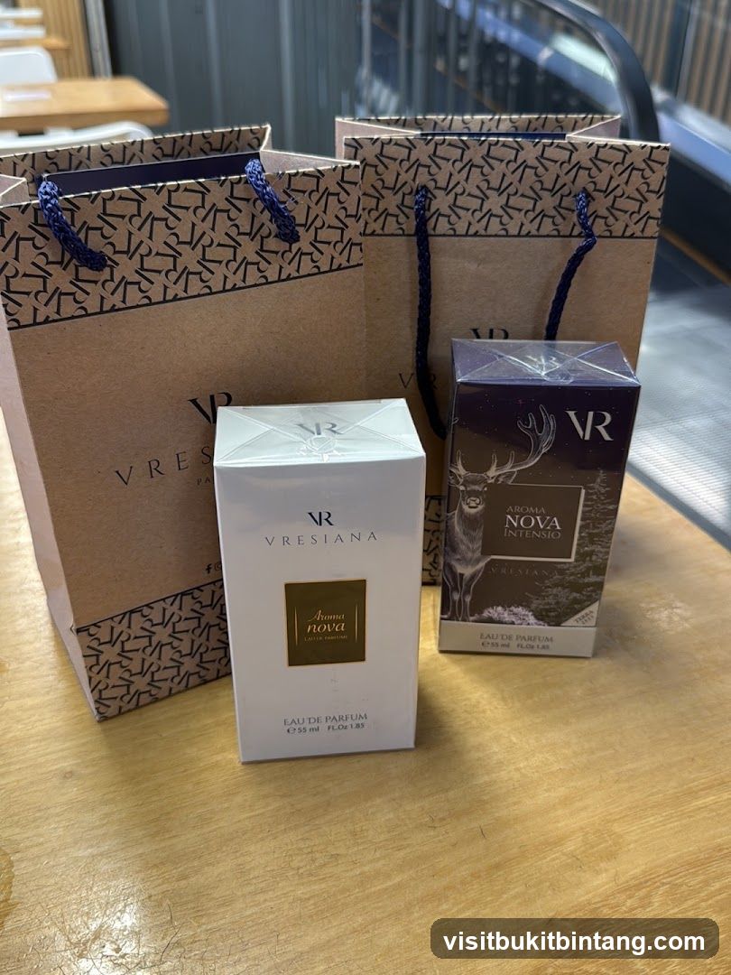 Perfume Bottles and Shopping Bags