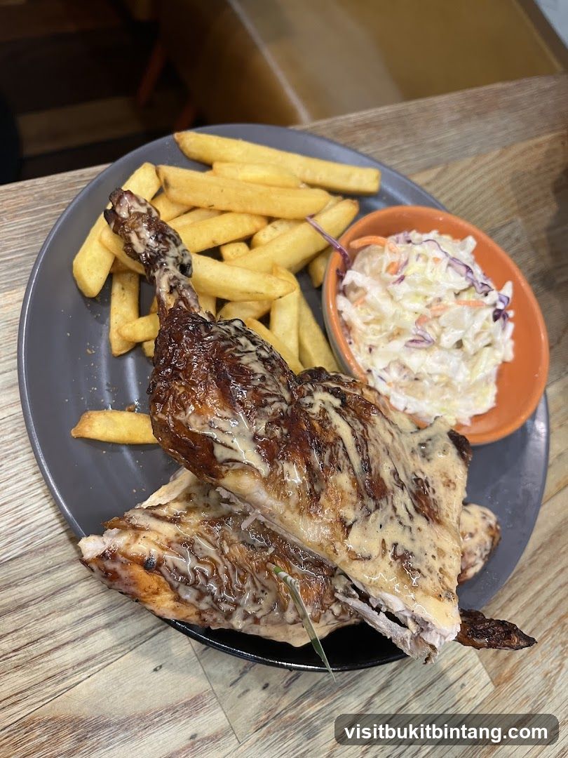 Roasted Chicken with Fries and Coleslaw