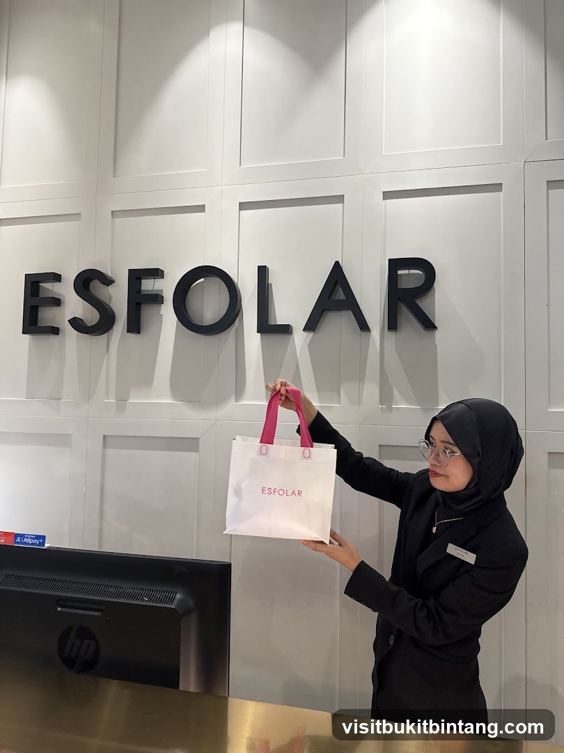 Employee holding a shopping bag