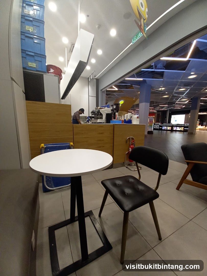 Coffee shop interior with seating