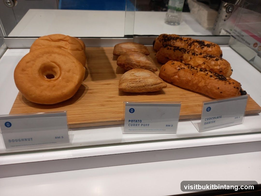 Pastries in a Display Case