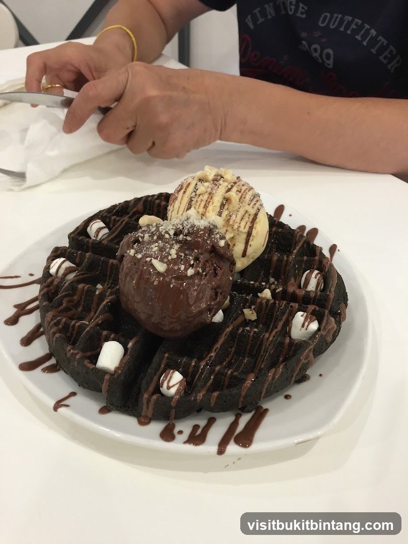 Chocolate Waffle with Ice Cream